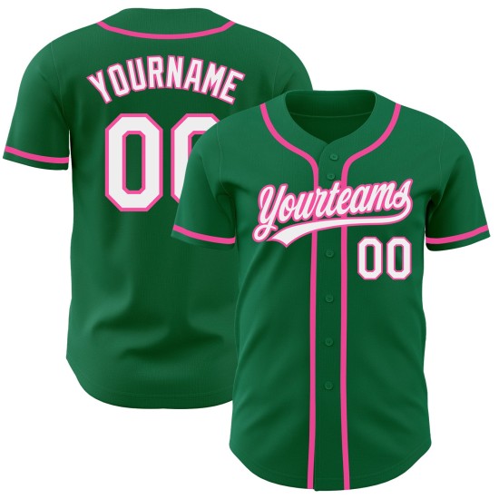 Baseball Custom Authentic Trikot Kelly Weiß-Rosa Grün Baseball Custom Authentic Trikot Kelly Weiß-Rosa Grün