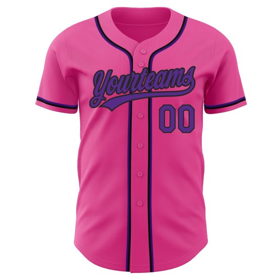 Jersey Lila-Schwarz Authentic Custom Baseball Pink Jersey Lila-Schwarz Authentic Custom Baseball Pink