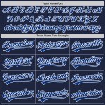 Marineblaues, königsblaues und weißes authentisches Custom-Baseballtrikot Marineblaues, königsblaues und weißes authentisches Custom-Baseballtrikot