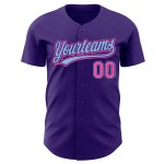 Authentisches rosa-hellblaues, individuelles lila Baseball-Trikot Authentisches rosa-hellblaues, individuelles lila Baseball-Trikot
