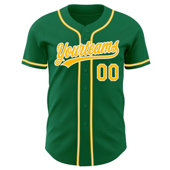 Gold-Weiß Baseball Trikot Kelly Custom Green Authentic Gold-Weiß Baseball Trikot Kelly Custom Green Authentic