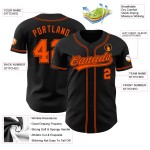 Authentisches schwarzes benutzerdefiniertes orangefarbenes Baseball-Trikot Authentisches schwarzes benutzerdefiniertes orangefarbenes Baseball-Trikot