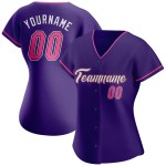 Lila Authentic Baseball Custom Pink-Schwarzes Trikot Lila Authentic Baseball Custom Pink-Schwarzes Trikot