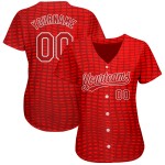 Rot-Weiß Muster Rot Design 3D Authentic Baseball Jersey Custom Rot-Weiß Muster Rot Design 3D Authentic Baseball Jersey Custom