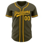 Custom Salute Gold-Schwarz Authentic Olive To Jersey Service Baseball Custom Salute Gold-Schwarz Authentic Olive To Jersey Service Baseball