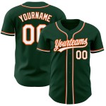 Jersey Authentic Baseball Grün Custom Weiß-Orange Jersey Authentic Baseball Grün Custom Weiß-Orange