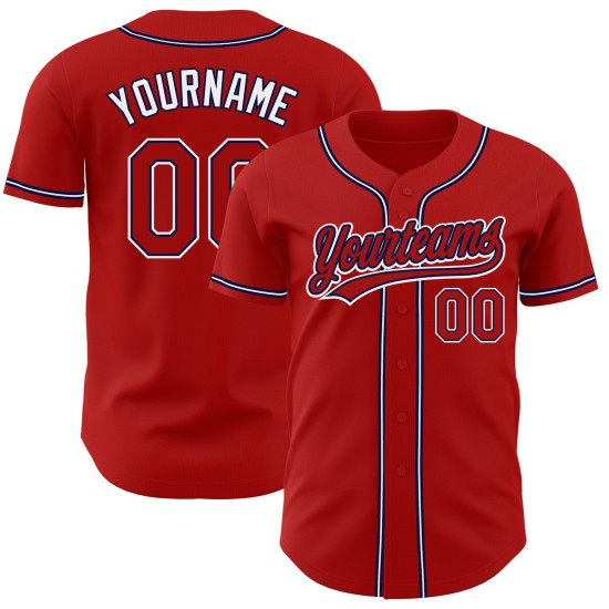Rot-Marineblaues Baseball-Trikot mit individuellem Authentischen Rot-Marineblaues Baseball-Trikot mit individuellem Authentischen