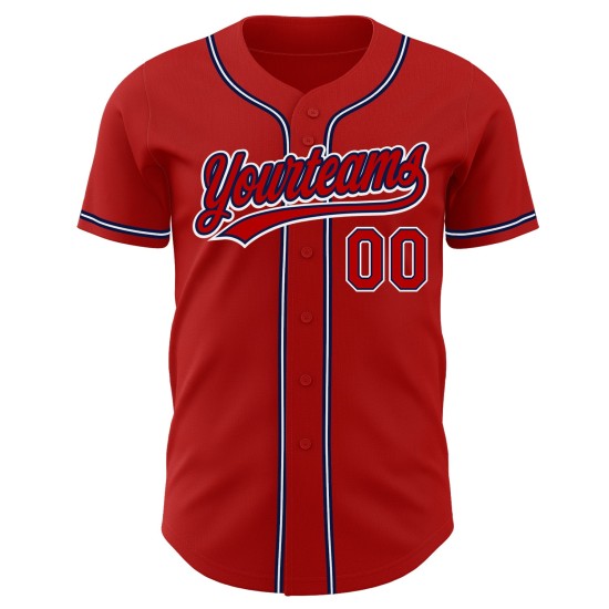 Rot-Marineblaues Baseball-Trikot mit individuellem Authentischen Rot-Marineblaues Baseball-Trikot mit individuellem Authentischen