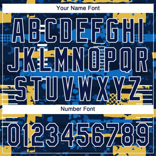 Jersey Muster Navy-Gold Design Custom Authentic 3D Navy Baseball Jersey Muster Navy-Gold Design Custom Authentic 3D Navy Baseball