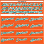 Orange Aqua-Weiß Jersey Cropped V-Ausschnitt Baseball Custom Damen Orange Aqua-Weiß Jersey Cropped V-Ausschnitt Baseball Custom Damen