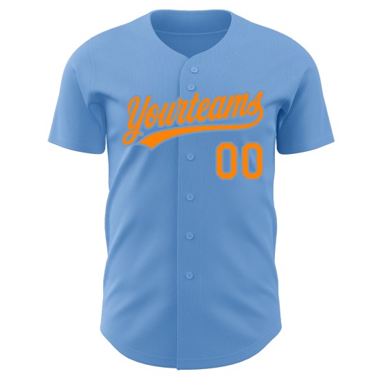 Orange Authentic Light Bay Jersey Baseball Blau Custom Orange Authentic Light Bay Jersey Baseball Blau Custom