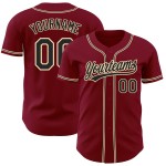 Crimson Custom Jersey Authentic Schwarz-City Cream Baseball Crimson Custom Jersey Authentic Schwarz-City Cream Baseball