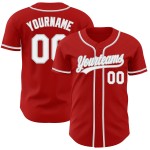 Jersey Baseball Weiß-Grau Custom Rot Authentic Jersey Baseball Weiß-Grau Custom Rot Authentic