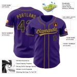 Authentisches Lila Schwarz-Old Baseball Gold Jersey Custom Authentisches Lila Schwarz-Old Baseball Gold Jersey Custom