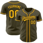 Custom Salute Gold-Schwarz Authentic Olive To Jersey Service Baseball Custom Salute Gold-Schwarz Authentic Olive To Jersey Service Baseball