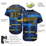 Jersey Muster Navy-Gold Design Custom Authentic 3D Navy Baseball Jersey Muster Navy-Gold Design Custom Authentic 3D Navy Baseball
