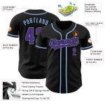 Blau Schwarz Jersey Custom Baseball Authentic Lila-Licht Blau Schwarz Jersey Custom Baseball Authentic Lila-Licht
