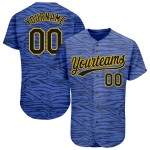 Custom Authentic Hellblau 3D Muster Jersey Baseball Design Schwarz-Gold Custom Authentic Hellblau 3D Muster Jersey Baseball Design Schwarz-Gold