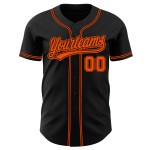 Authentisches schwarzes benutzerdefiniertes orangefarbenes Baseball-Trikot Authentisches schwarzes benutzerdefiniertes orangefarbenes Baseball-Trikot