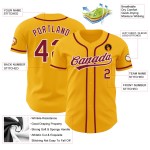 Authentisches, individuelles Goldtrikot, karminrot-weiß, Baseball Authentisches, individuelles Goldtrikot, karminrot-weiß, Baseball