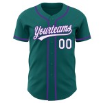 Jersey Custom Baseball Teal Weiß-Lila Authentic Jersey Custom Baseball Teal Weiß-Lila Authentic