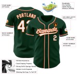 Jersey Authentic Baseball Grün Custom Weiß-Orange Jersey Authentic Baseball Grün Custom Weiß-Orange