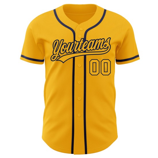 Baseball Custom Gold-Navy Jersey Gold Authentic Baseball Custom Gold-Navy Jersey Gold Authentic