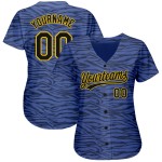 Custom Authentic Hellblau 3D Muster Jersey Baseball Design Schwarz-Gold Custom Authentic Hellblau 3D Muster Jersey Baseball Design Schwarz-Gold