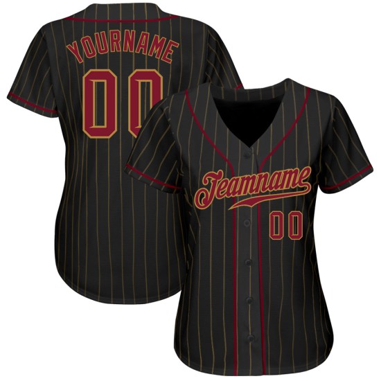 Nadelstreifen Crimson-Old Gold Jersey Custom Gold Schwarz Baseball Authentic Old Nadelstreifen Crimson-Old Gold Jersey Custom Gold Schwarz Baseball Authentic Old