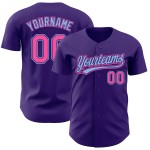 Authentisches rosa-hellblaues, individuelles lila Baseball-Trikot Authentisches rosa-hellblaues, individuelles lila Baseball-Trikot